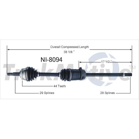 Surtrack Axle Cv Axle Shaft, Ni-8094 NI-8094